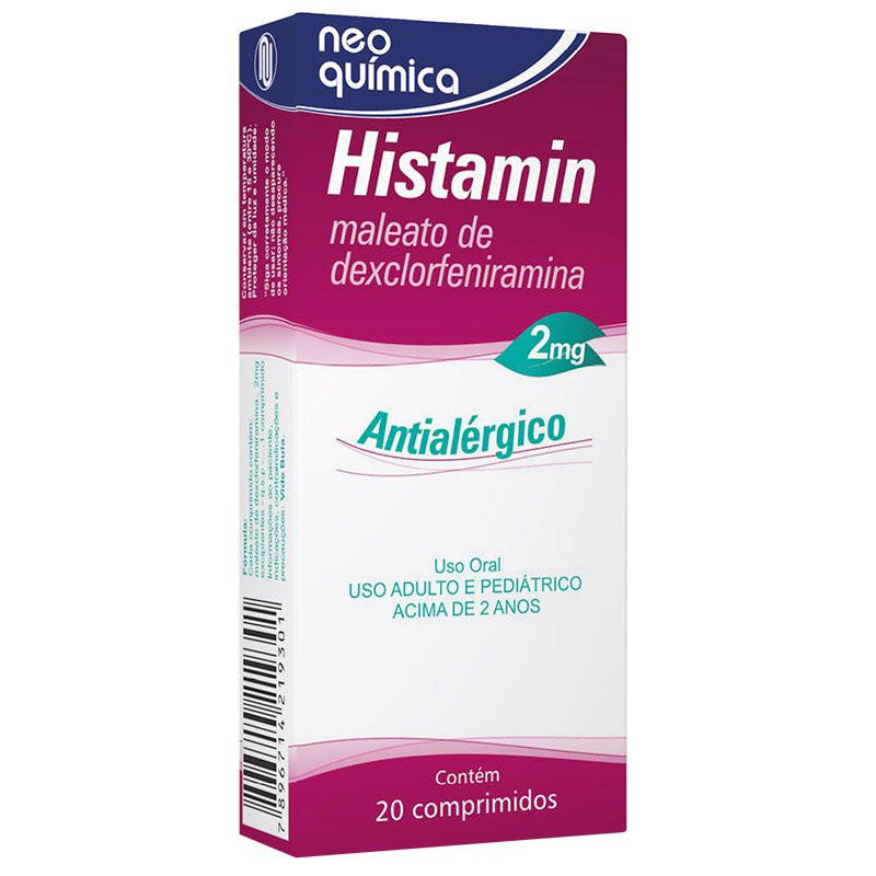 Histamin 2mg Antialérgico com 20 Comprimidos - Neo Química