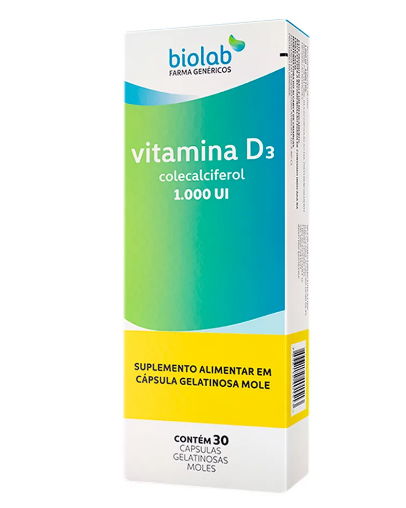 Vitamina D3 1.000ui Biolab 30 Cápsulas