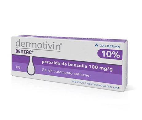 Dermotivin Benzac 10% Gel Antiacne 60g - Validade 03/2023