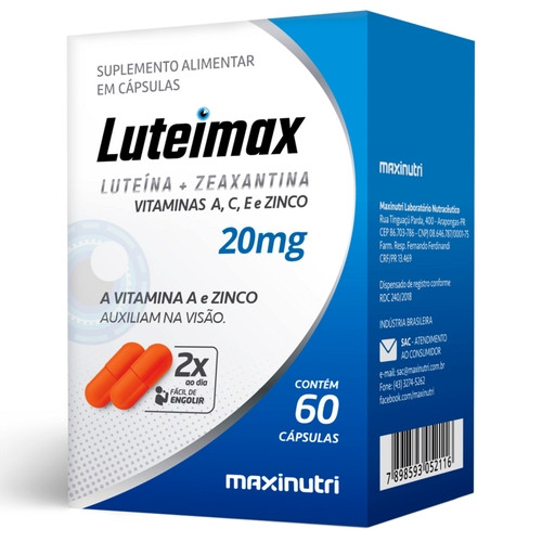 Luteimax 20mg Maxinutri 60 Cápsulas