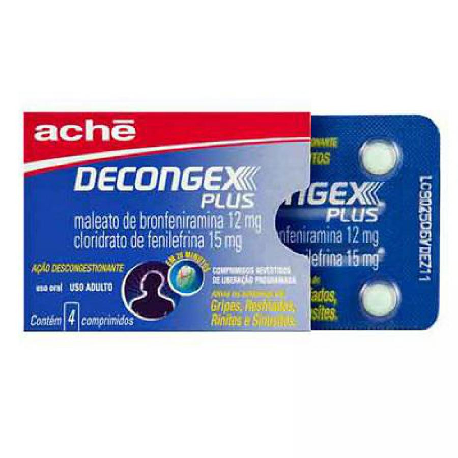 Decongex plus 12/15mg com 4 comprimidos
