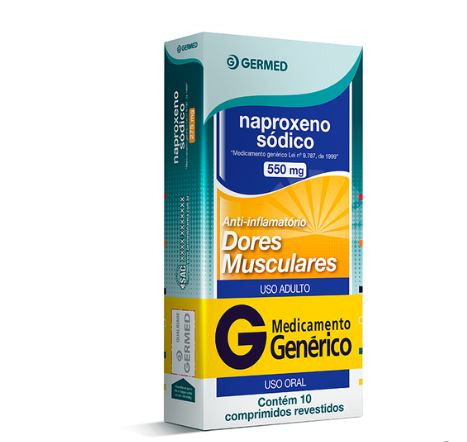 Naproxeno Sódico 550mg Germed 10 Comprimidos