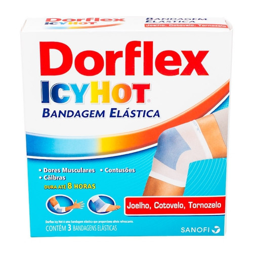 Analgésico Dorflex Icy Hot Bandagem Elastica com 3 Unidades
