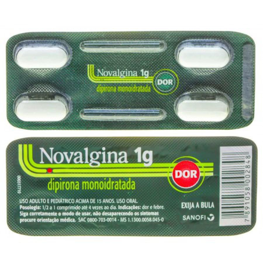 Analgésico Novalgina 1g 4 Comprimidos Efervescentes