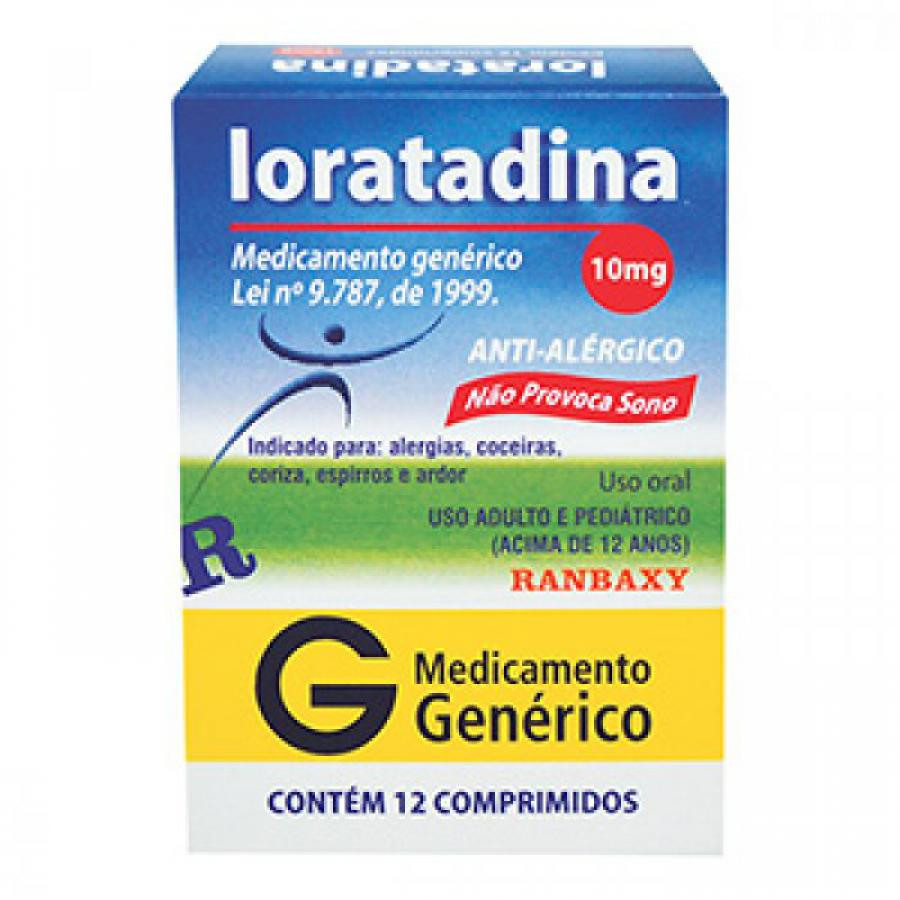 Loratadina 10mg Ranbaxy com 12 Comprimidos