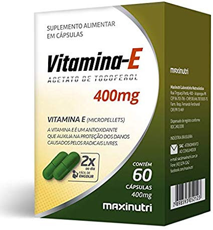  Vitamina E Maxinutri 400mg com 60 Cápsulas