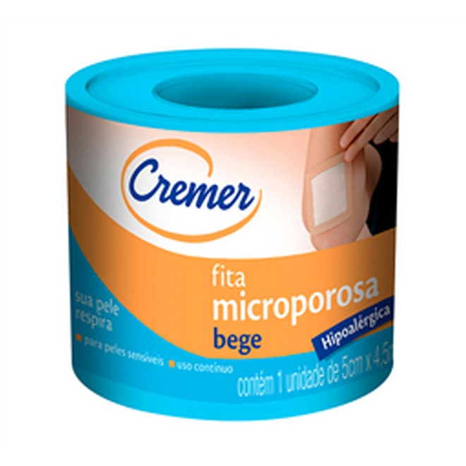 Fita Micropore Cremer Bege 5.0cm x 4.5m