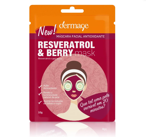 Dermage Máscara Facial Antioxidante Resveratrol & Berry
