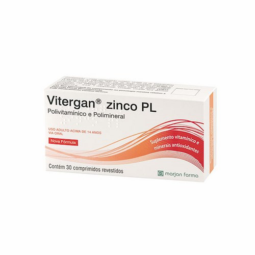 Vitergan Zinco Plus (PL) com 30 comprimidos