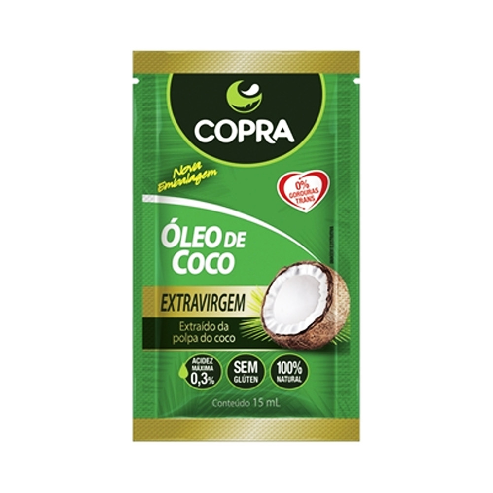 Óleo de Coco Extravirgem Orgânico Copra Sachê 15ml