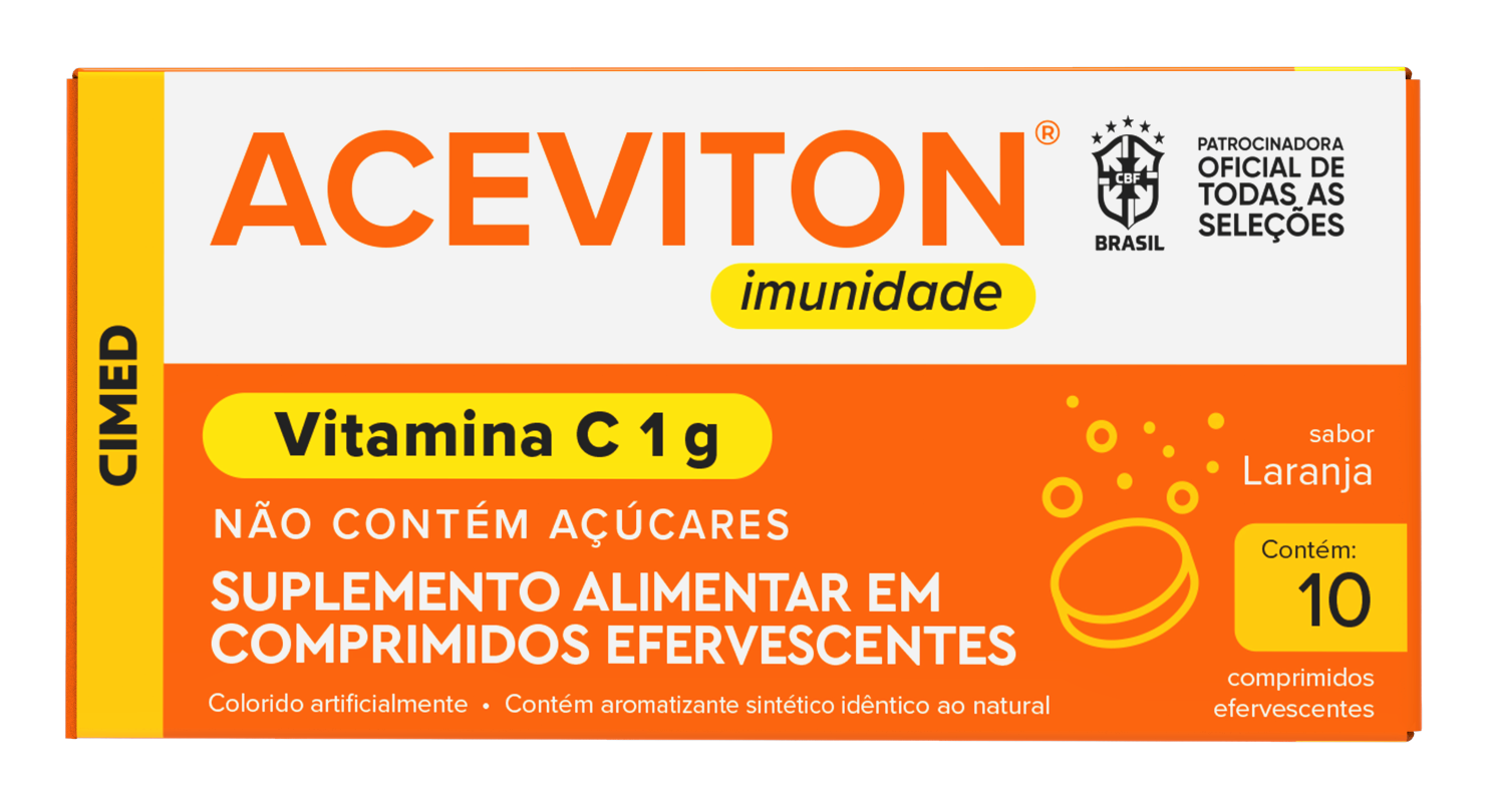 Aceviton Imunidade Vitamina C 1g com 10 Comprimidos Efervescentes