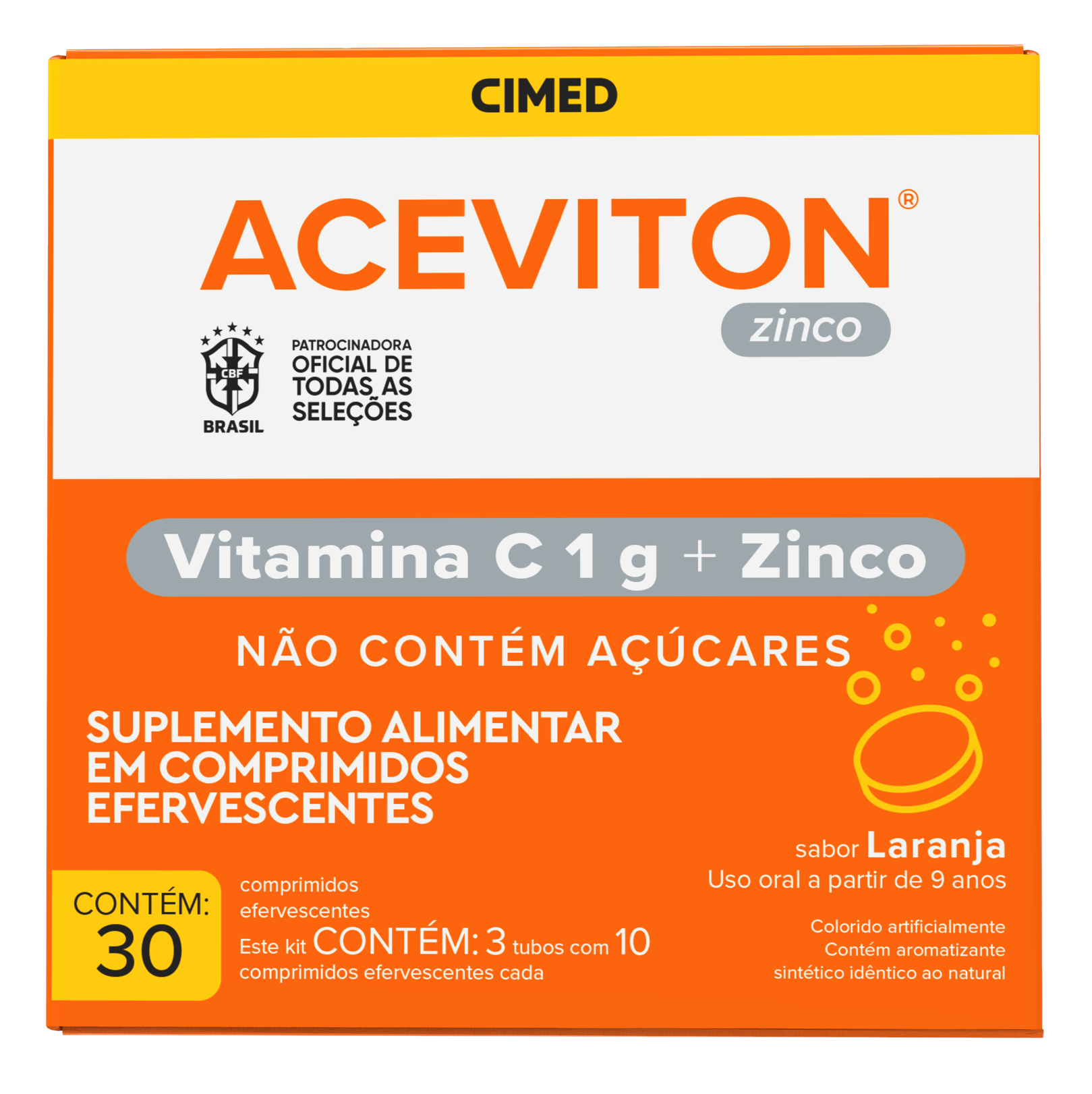 Aceviton Zinco com 30 Comprimidos Efervescentes