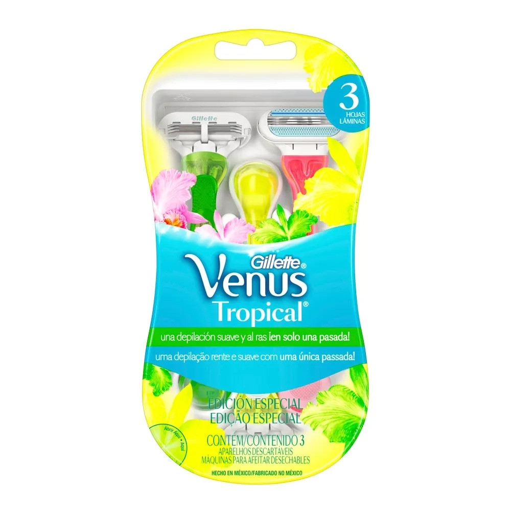 Aparelho de Depilação Feminina Vênus Tropical 3 Unidades