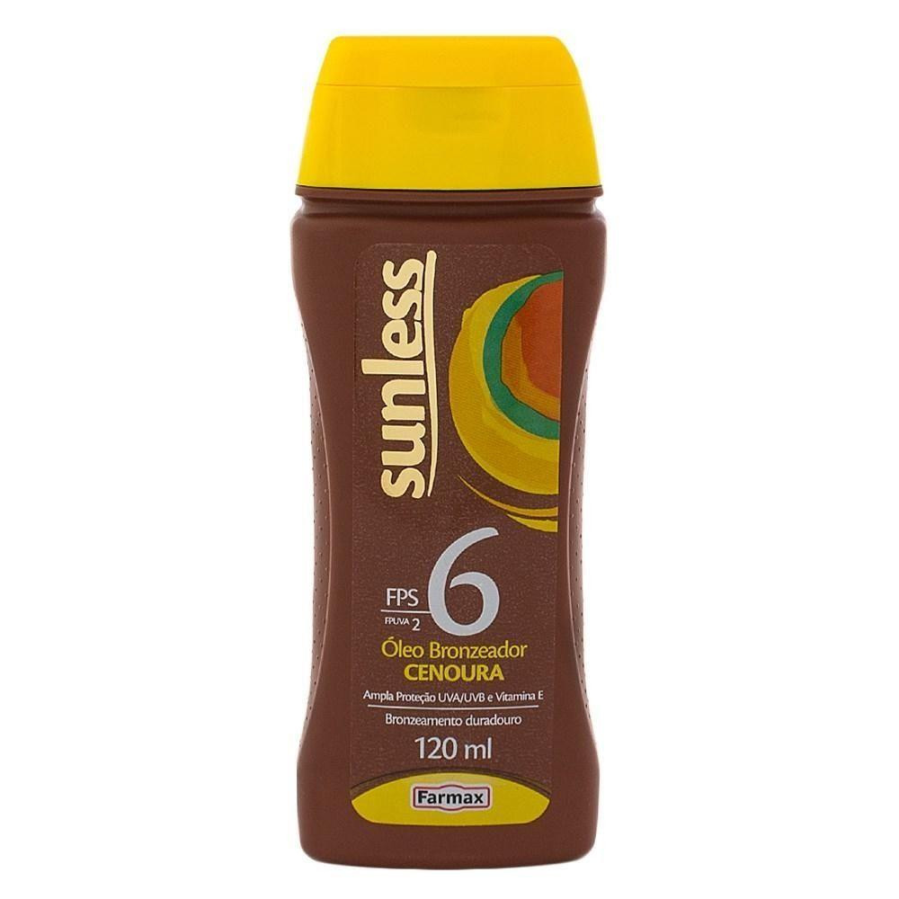 Protetor Solar Óleo Bronzeador Cenoura FPS 6 com 120ml