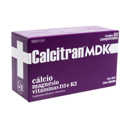 Suplemento Mineral e Vitamínico Calcitran MDK 60 Comprimidos