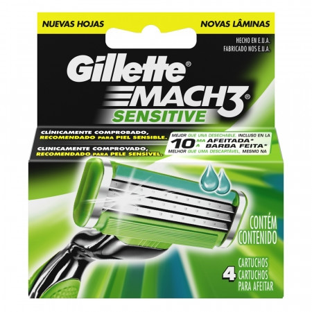 Carga Gillette Mach3 Sensitive 4 Unidades