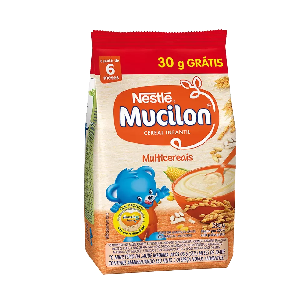 Cereal Infantil Mucilon Multi Cereais Sachê 230g + 30g Grátis