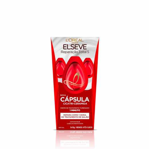 Elseve Creme de Tratamento Reparação Total 5 Turbinado em Cápsula 3x15g