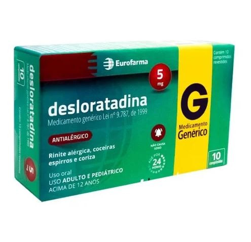 Desloratadina 5mg Eurofarma com 30 Comprimidos