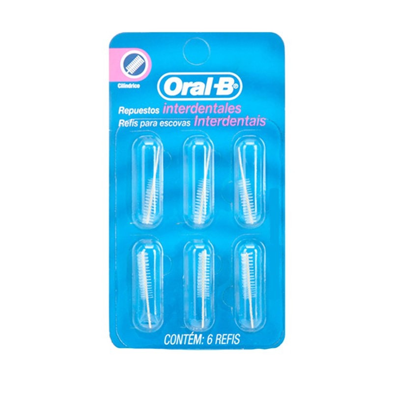 Escova Dental Oral B Interdental Refil Cilíndrico 6 unidades
