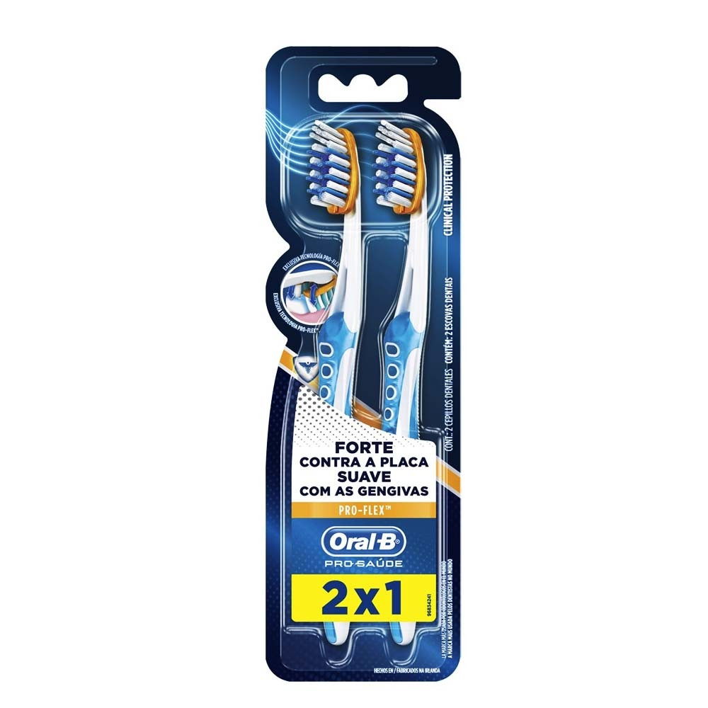 Escova Dental Oral B Pro Saúde Pro Flex 2 unidades