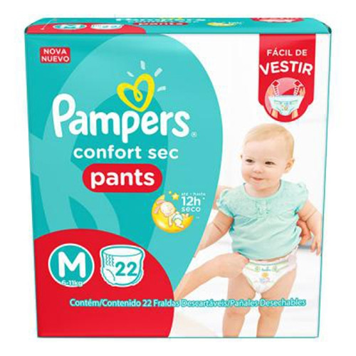Fralda Pampers Pants Confort Sec M 22 Unidades