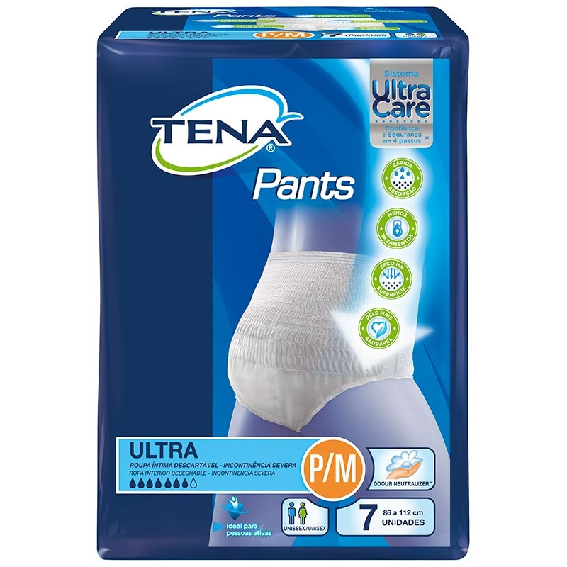 Fralda Tena Pants Ultra P/M com 7 Unidades