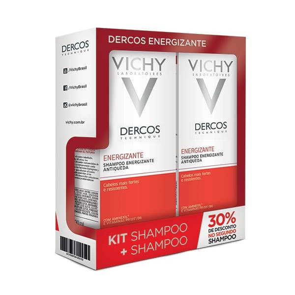 Kit Dercos Shampoo Energizante Antiqueda 200ml cada