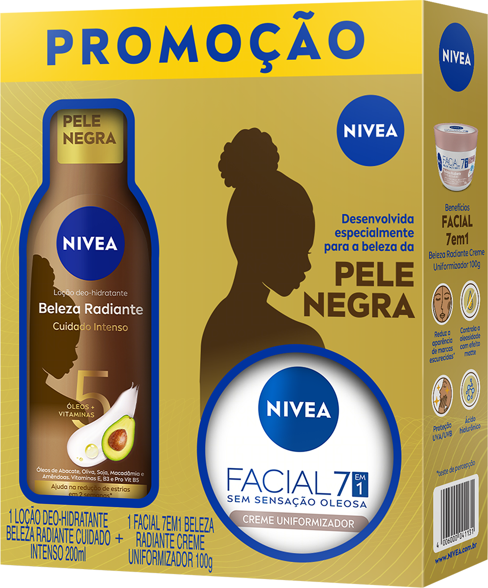 Kit Nivea Loção Hidratante 200ml + Creme Facial Uniformizador 100g