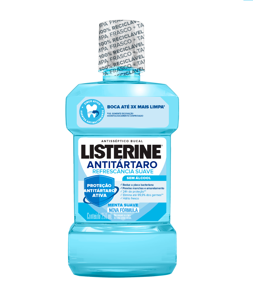 Listerine Antitártaro Sem Álcool Menta Suave 250ml