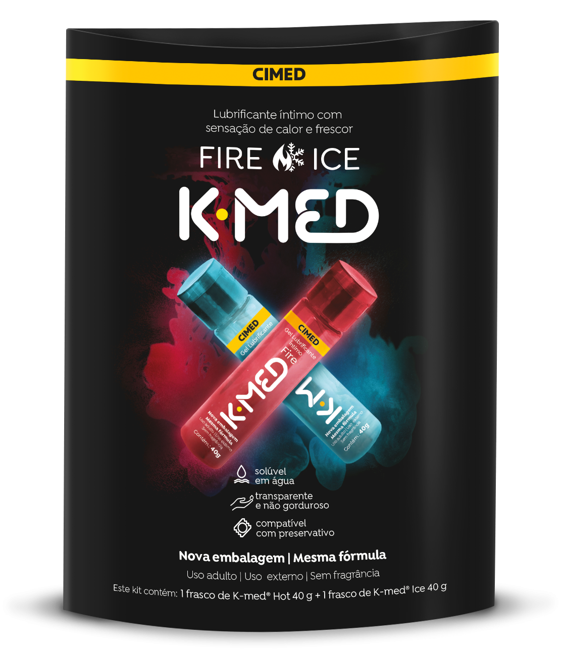 Lubrificante Íntimo K-Med Fire & Ice 2 Unidades 40g