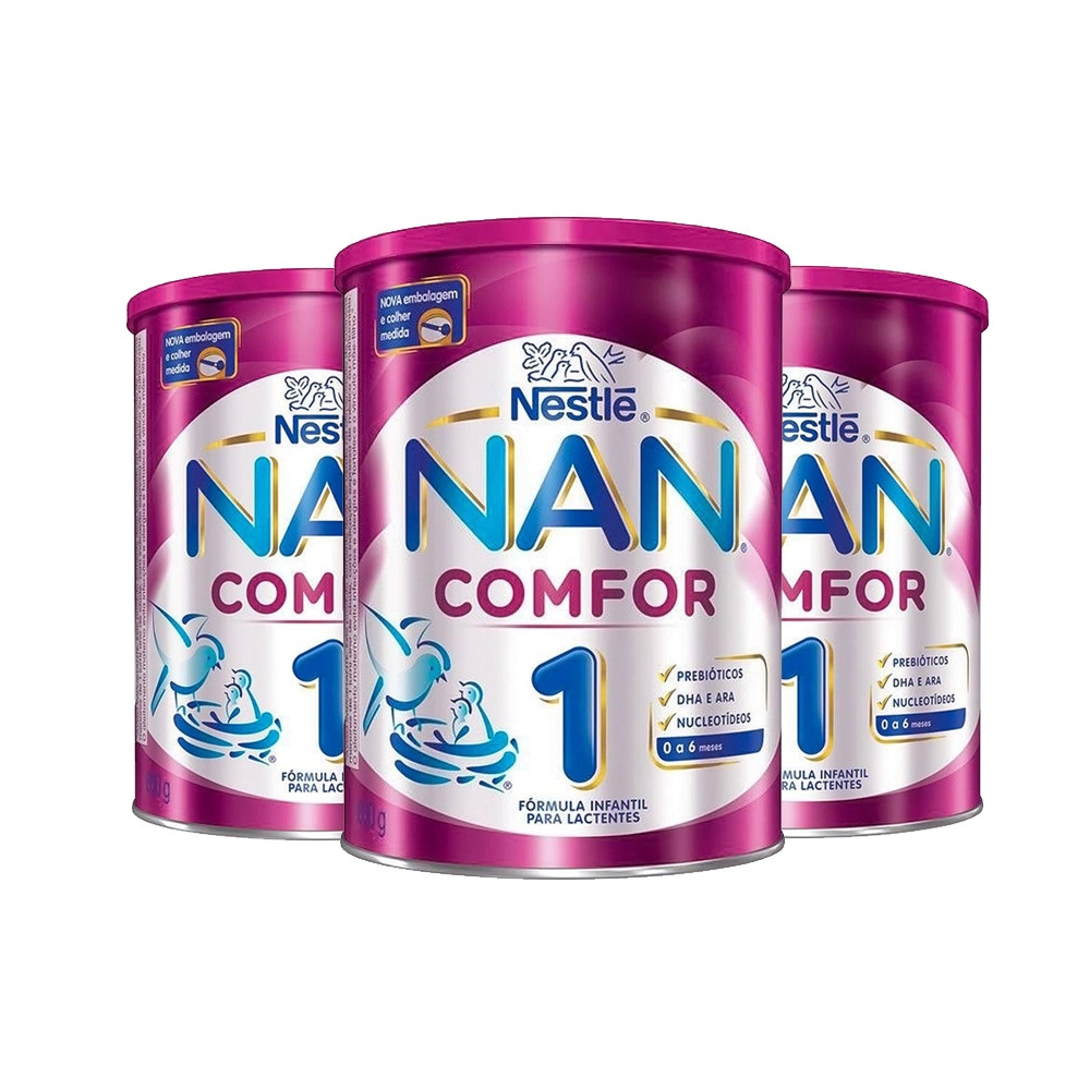 Kit Nan Comfor 1 Nestlé 800g 3 Unidades