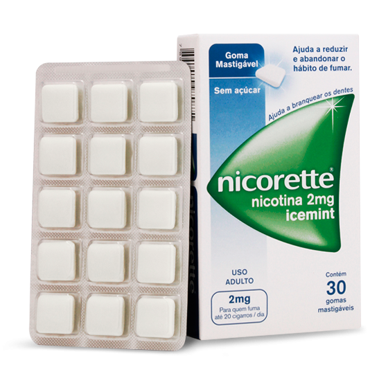 Nicorette Ice Mint 2mg 30 Gomas Mastigáveis