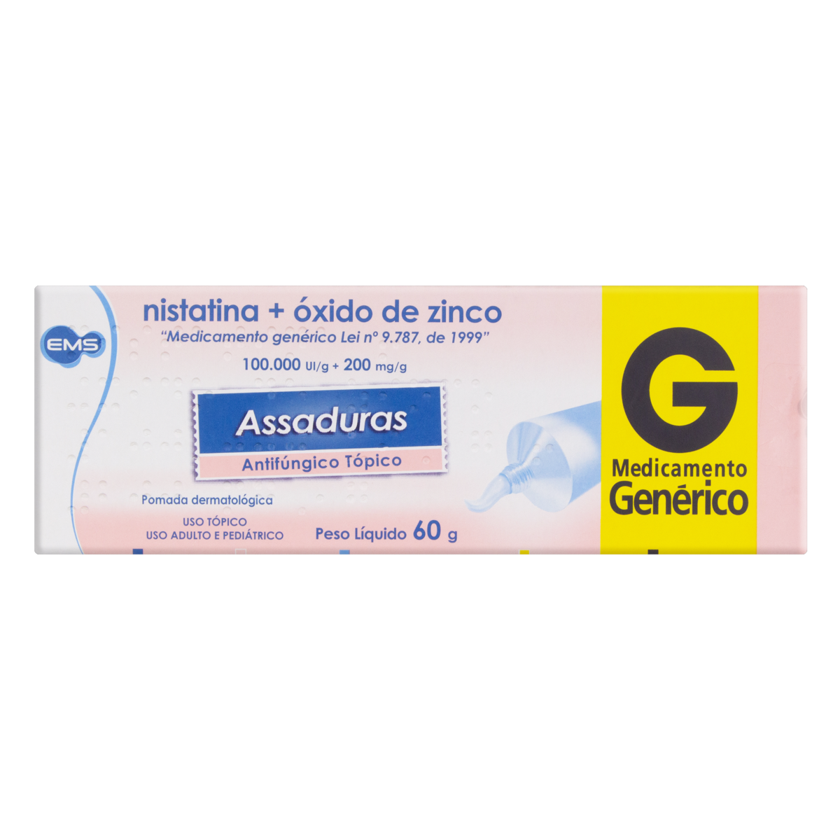 Nistatina + Óxido de Zinco Pomada Assaduras EMS 60g