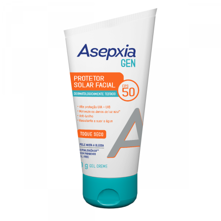 Asepxia Gen Protetor Solar Facial FPS 50 Toque Seco 40g