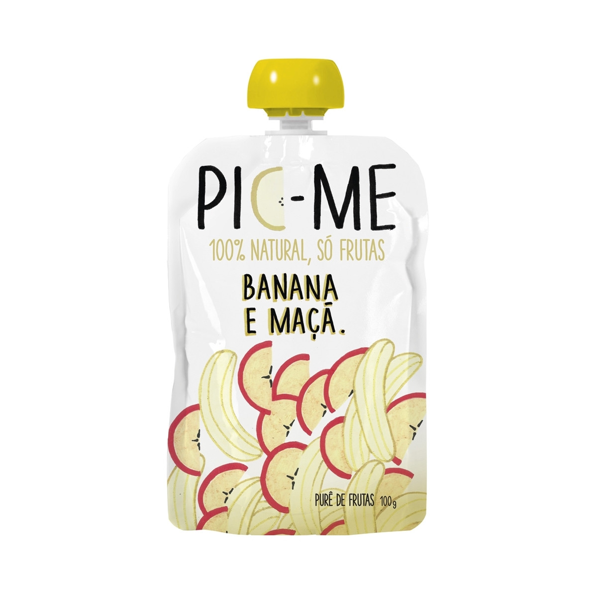 Purê de Frutas Pic-Me 100% Natural - Banana e Maça 100g