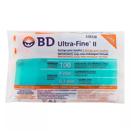 Seringa Insulina BD Ultra-Fine 8mm x 0,3mm 1ml 