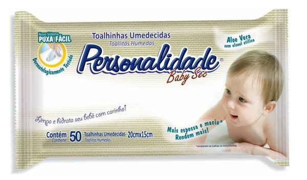 Toalhas Umedecidas Personalidade Baby 50 unidades