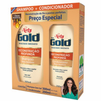 Shampoo e Condicionador Gold Reconstrucao Profunda 300ml
