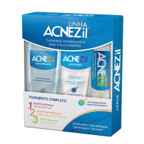 Acnezil tratamento completo gel de limpeza + locao adstringente + gel secativo