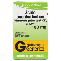 Àcido Acetilsalicílico 100mg Medquímica 30 Comprimidos