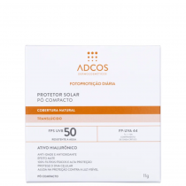 Protetor Solar Adcos Pó Compacto FPS 50 Translúcido 11g