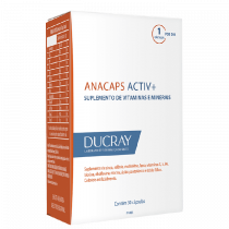 Anacaps Active+ Suplemento de Vitaminas e Minerais Ducray 30 Cápsulas