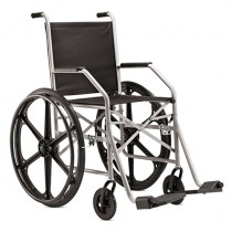 Cadeira de Rodas Dobrável Cinza Nylon Jaguaribe 1009