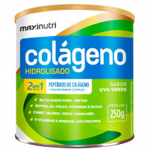 Colágeno Hidrolisado 2 em 1 Maxinutri Sabor Uva Verde 250g