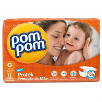 Fralda Pom Pom Protect Baby Econômica G com 26 Unidades