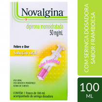 Analgésico Novalgina Solução Oral 50mg/ml com seringa dosadora 100 ml 