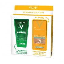 Kit Vichy Ideal Soleil Purify FPS 70 Média 40g + Gel de Limpeza 40g