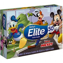 Lenços Elite Folha Dupla Mickey com 50 Unidades