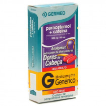 Paracetamol + Cafeína 500/65mg com 20 Comprimidos